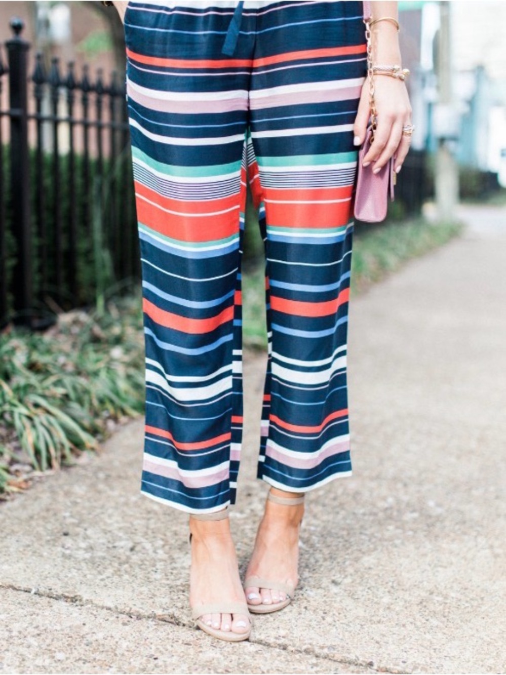 Ann Taylor Loft Striped Croped pants - size medium